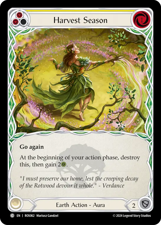 Harvest Season (Yellow) — Rosetta Flesh and Blood card by Mariusz Gandzel