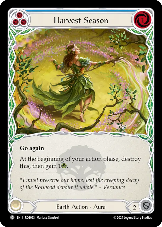 Harvest Season (Blue) — Rosetta Flesh and Blood card by Mariusz Gandzel