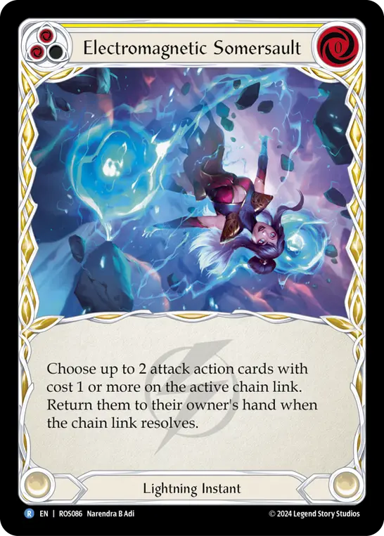 Electromagnetic Somersault (Yellow) — Rosetta Flesh and Blood card by Narendra B Adi