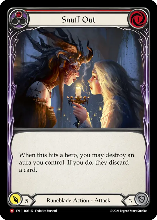 Snuff Out — Rosetta Flesh and Blood card by Federico Musetti