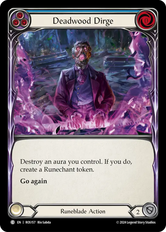 Deadwood Dirge (Blue) — Rosetta Flesh and Blood card by Rio Sabda