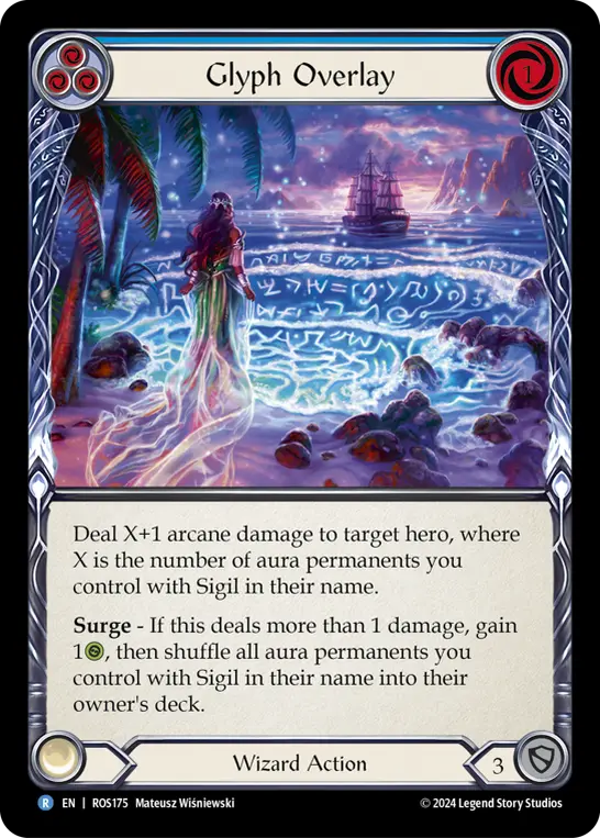 Glyph Overlay (Blue) — Rosetta Flesh and Blood card by Mateusz Wisniewski