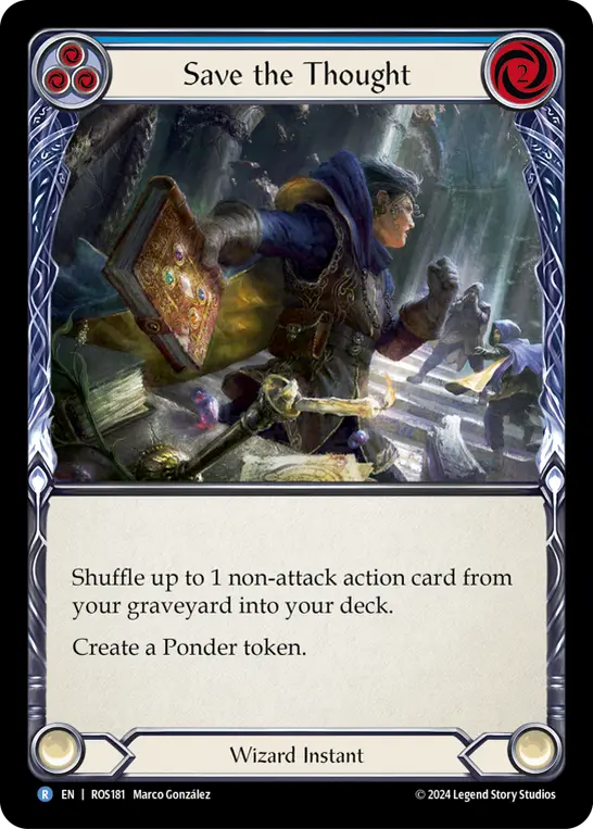 Save the Thought (Blue) — Rosetta Flesh and Blood card by Marco González