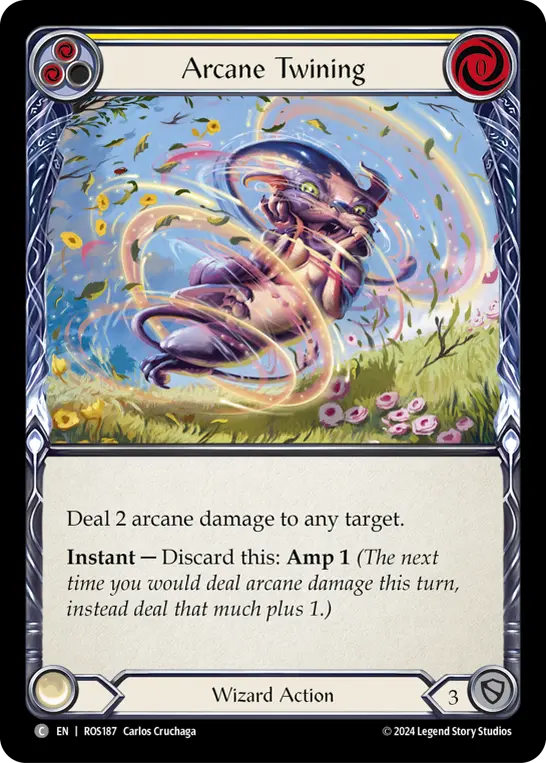 Arcane Twining (Yellow) — Rosetta Flesh and Blood card by Carlos Grugaga