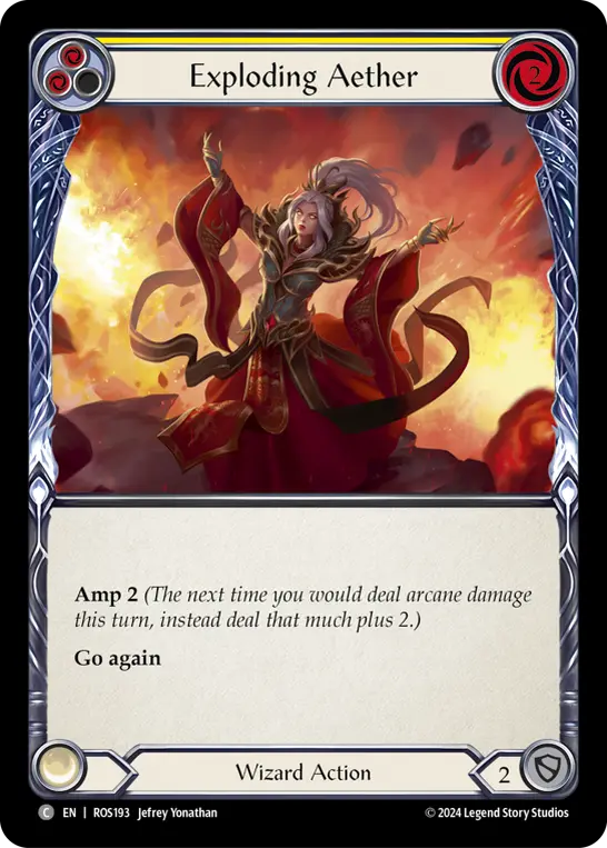 Exploding Aether (Yellow) — Rosetta Flesh and Blood card by Jefrey Yonathan