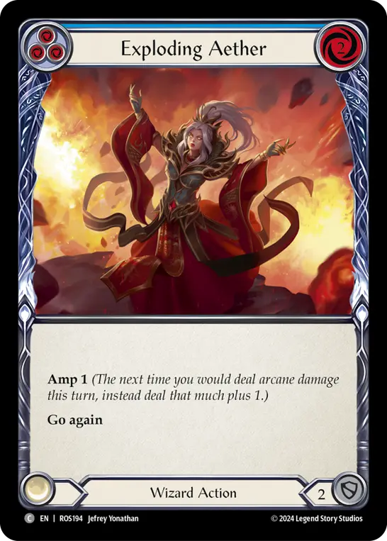 Exploding Aether (Blue) — Rosetta Flesh and Blood card by Jefrey Yonathan