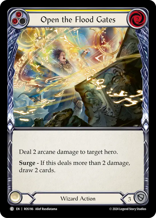 Open the Flood Gates (Yellow) — Rosetta Flesh and Blood card by Alief Rusdiatama