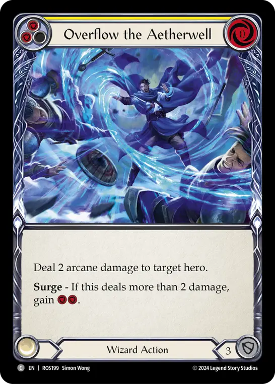 Overflow the Aetherwell (Yellow) — Rosetta Flesh and Blood card by Simon Wong