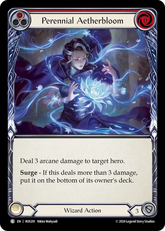 Perennial Aetherbloom (Red) — Rosetta Flesh and Blood card by Nikko Wahyudi
