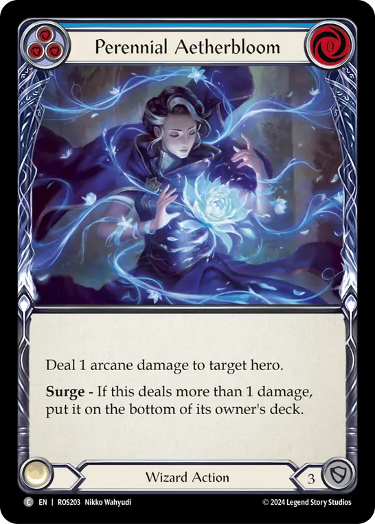 Perennial Aetherbloom (Blue) — Rosetta Flesh and Blood card by Nikko Wahyudi