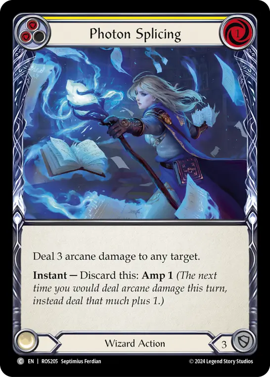 Photon Splicing (Yellow) — Rosetta Flesh and Blood card by Septimius Ferdian