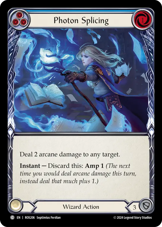 Photon Splicing (Blue) — Rosetta Flesh and Blood card by Septimius Ferdian