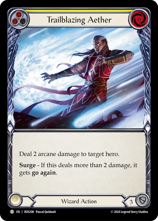 Trailblazing Aether (Yellow) — Rosetta Flesh and Blood card by Pascal Quidault