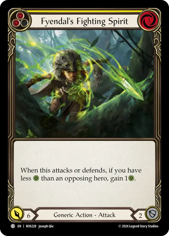 Fyendal's Fighting Spirit (Yellow) — Rosetta Flesh and Blood card by Joseph Qiu