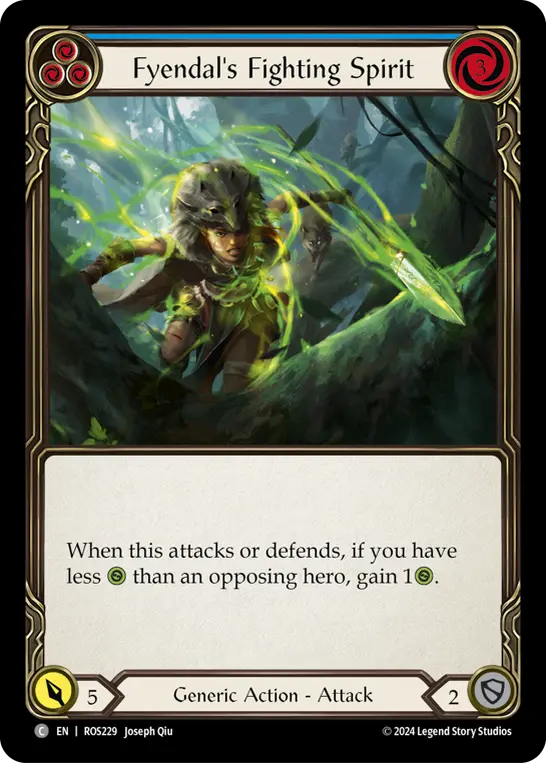 Fyendal's Fighting Spirit (Blue) — Rosetta Flesh and Blood card by Joseph Qiu