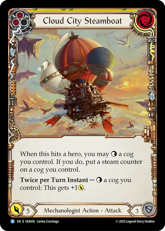Cloud City Steamboat (Yellow) — High Seas Flesh and Blood card by Carlos Cruchaga