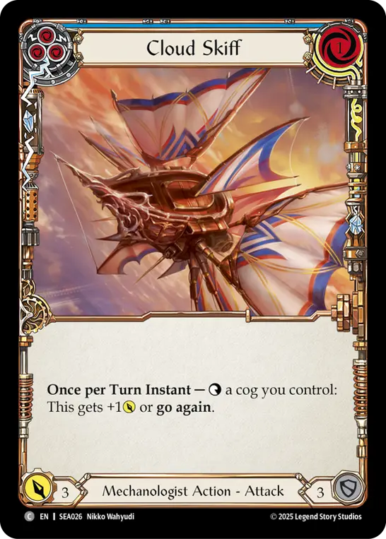 Cloud Skiff (Blue) — High Seas Flesh and Blood card by Nikko Wahyudi