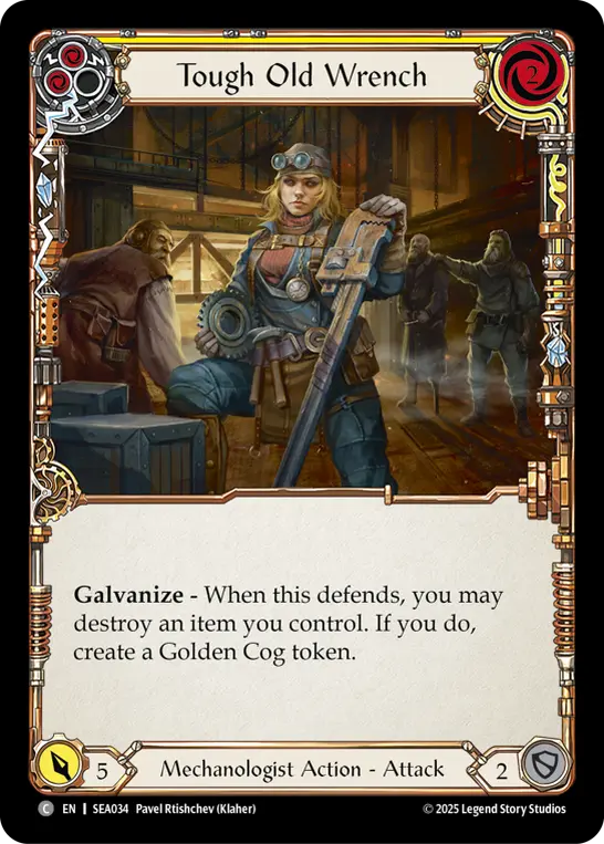 Tough Old Wrench (Yellow) — High Seas Flesh and Blood card by Pavel Rtishchev (Klaher)