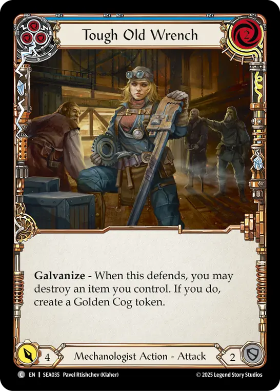 Tough Old Wrench (Blue) — High Seas Flesh and Blood card by Pavel Rtishchev (Klaher)