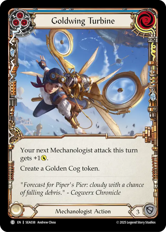 Goldwing Turbine (Blue) — High Seas Flesh and Blood card by Andrew Chou