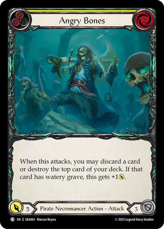 Angry Bones (Yellow) — High Seas Flesh and Blood card by Marcus Reyno
