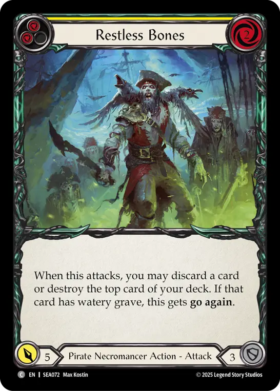 Restless Bones (Yellow) — High Seas Flesh and Blood card by Max Kostin