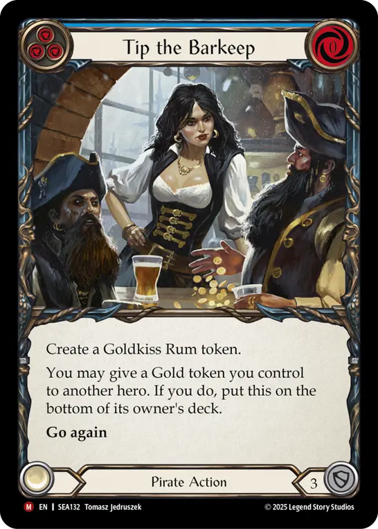 Tip the Barkeep (Treasure) — High Seas Flesh and Blood card by Tomasz Jedruszek