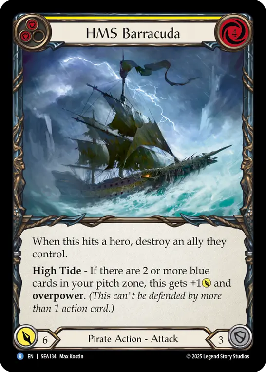 HMS Barracuda (Treasure) — High Seas Flesh and Blood card by Max Kostin