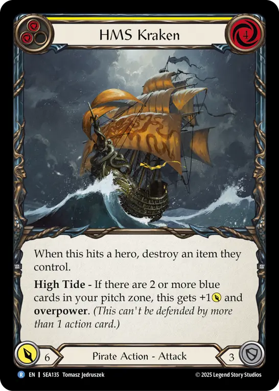 HMS Kraken (Treasure) — High Seas Flesh and Blood card by Tomasz Jedruszek