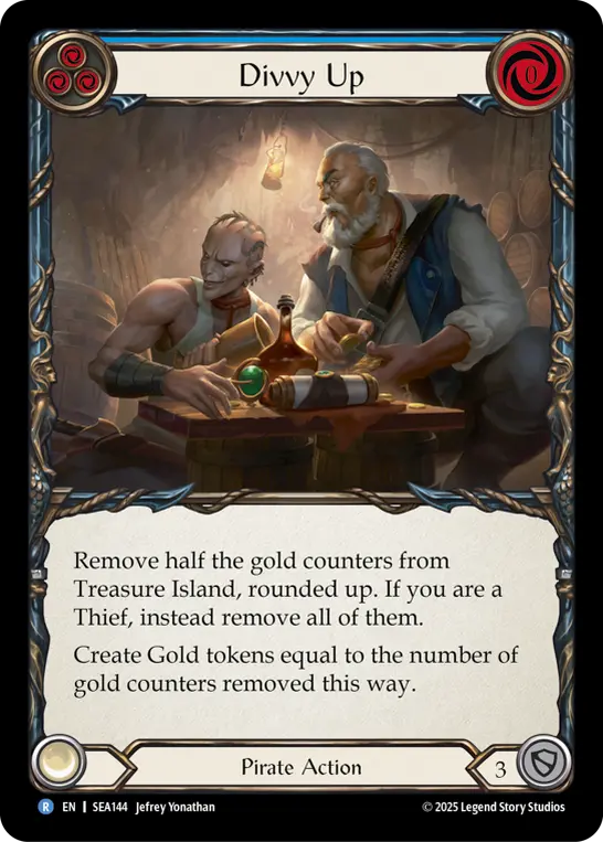 Divvy Up (Treasure) — High Seas Flesh and Blood card by Jefrey Yonathan