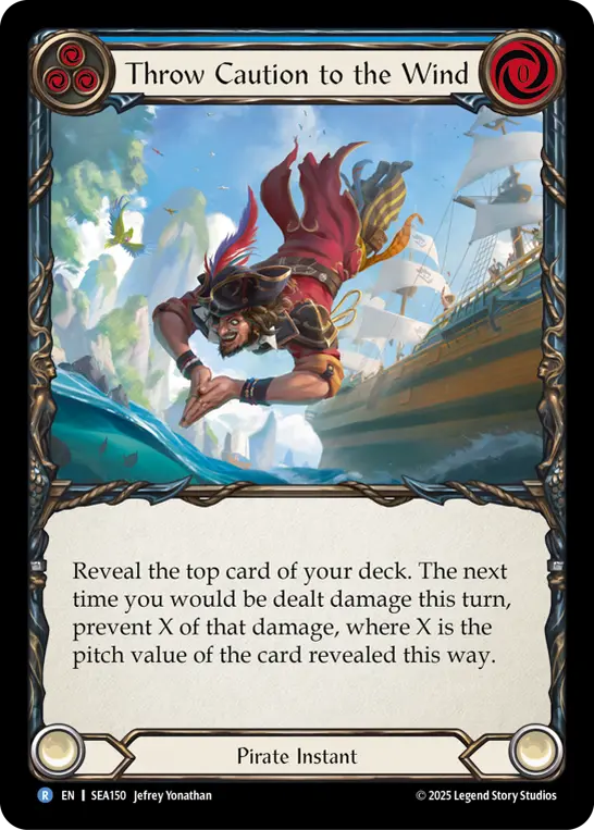 Throw Caution to the Wind (Treasure) — High Seas Flesh and Blood card by Jefrey Yonathan