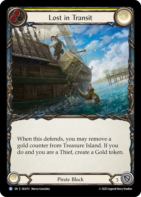 Lost in Transit (Treasure) — High Seas Flesh and Blood card by Marco González