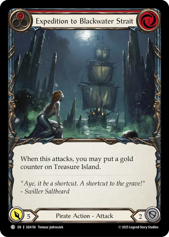 Expedition to Blackwater Strait (Treasure) — High Seas Flesh and Blood card by Tomasz Jedruszek