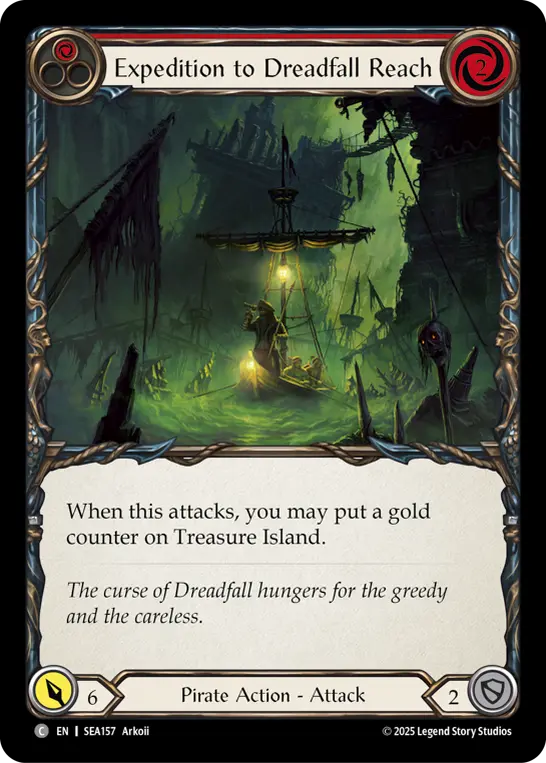 Expedition to Dreadfall Reach (Treasure) — High Seas Flesh and Blood card by Arkoii