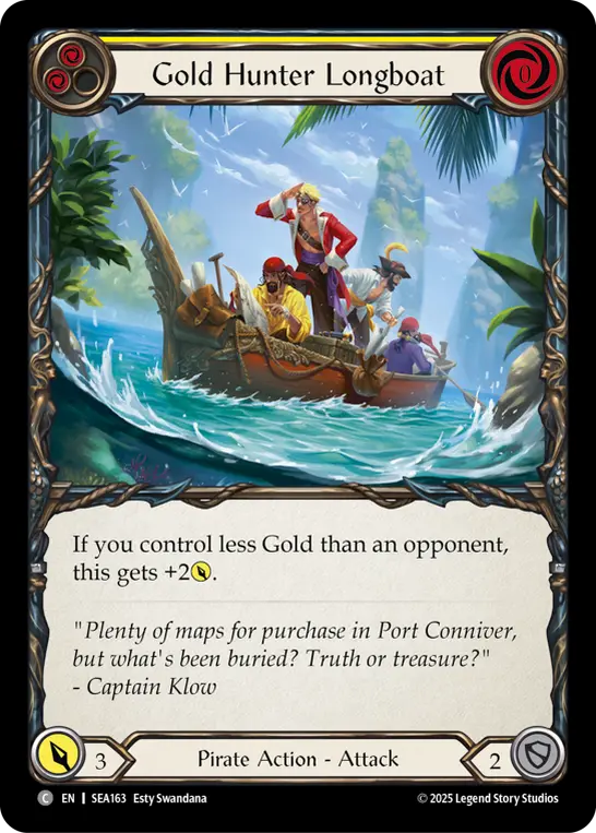 Gold Hunter Longboat (Treasure) — High Seas Flesh and Blood card by Esty Swandana