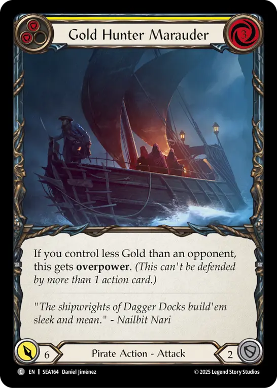 Gold Hunter Marauder (Treasure) — High Seas Flesh and Blood card by Daniel Jiménez