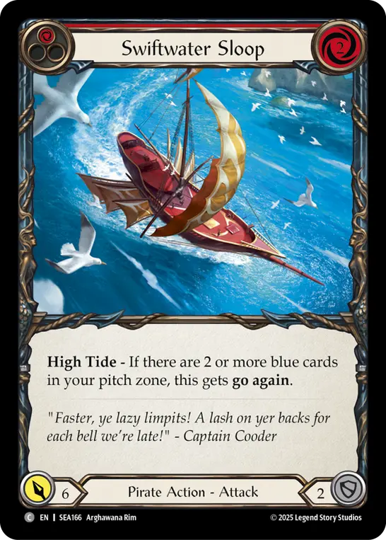 Swiftwater Sloop (Red) (Treasure) — High Seas Flesh and Blood card by Arghawana Rim