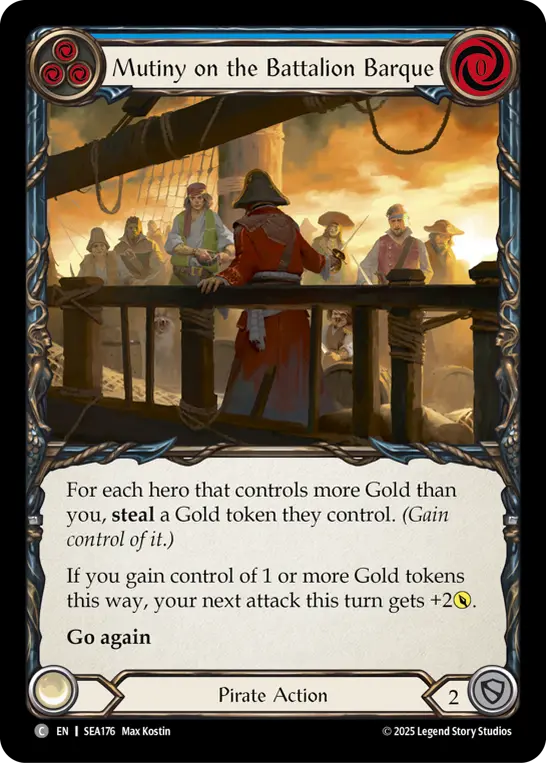 Mutiny on the Battalion Barque (Treasure) — High Seas Flesh and Blood card by Max Kostin