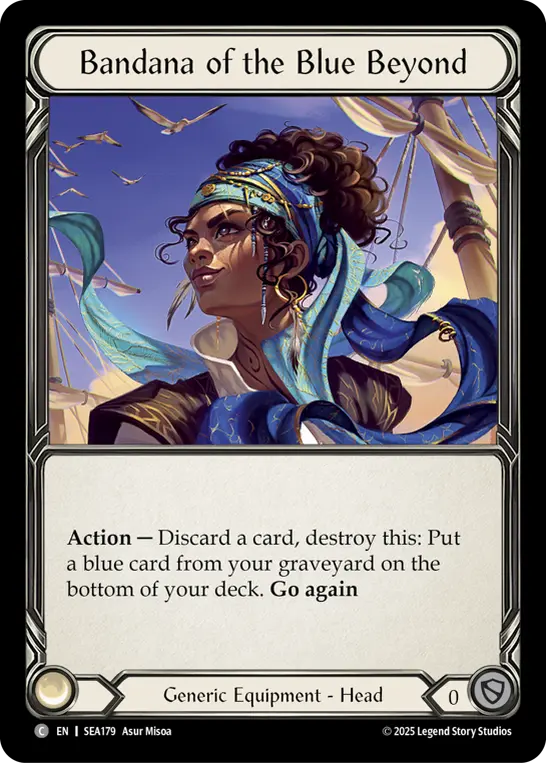 Bandana of the Blue Beyonds (Treasure) — High Seas Flesh and Blood card by Asur Misoa