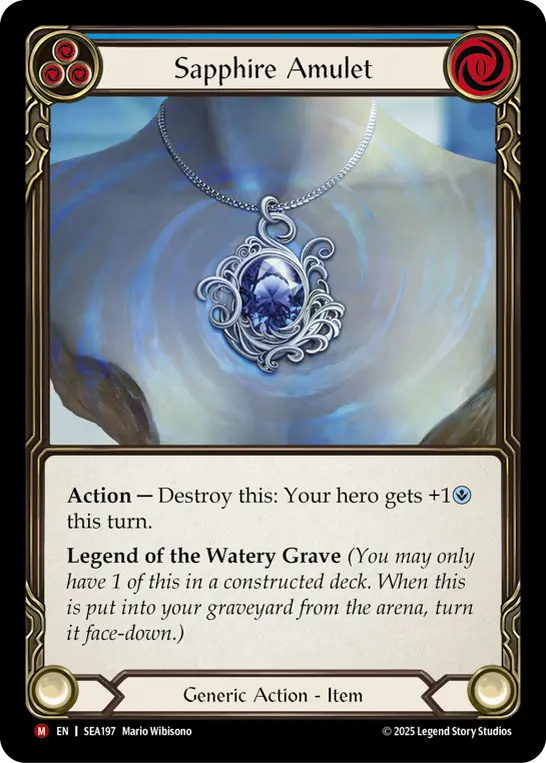 Sapphire Amulet — High Seas Flesh and Blood card by Mario Wibisono
