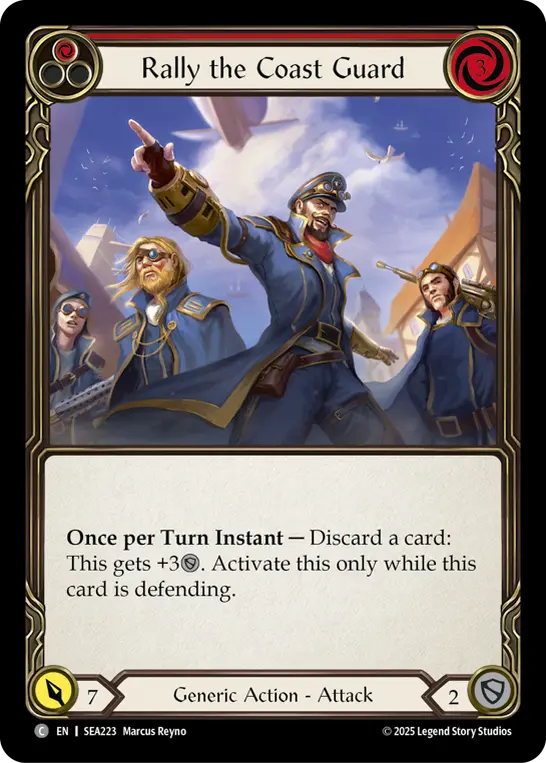 Rally the Coast Guard (Red) — High Seas Flesh and Blood card by Marcus Reyno