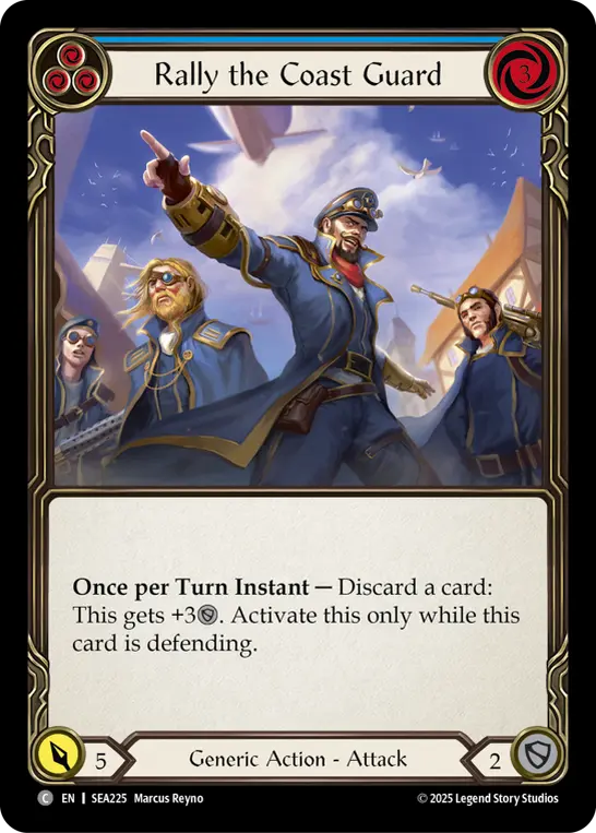 Rally the Coast Guard (Blue) — High Seas Flesh and Blood card by Marcus Reyno