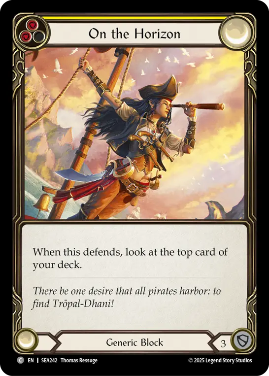 On the Horizon (Yellow) — High Seas Flesh and Blood card by Thomas Ressuge