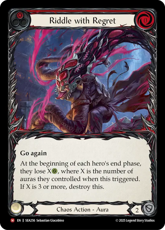 Riddle with Regret — High Seas Flesh and Blood card by Sebastian Giacobino