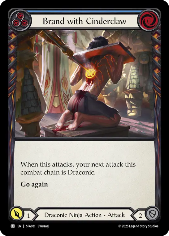 Brand with Cinderclaw (Blue) — Silver Age Chapter 2 Flesh and Blood card by BWusagi