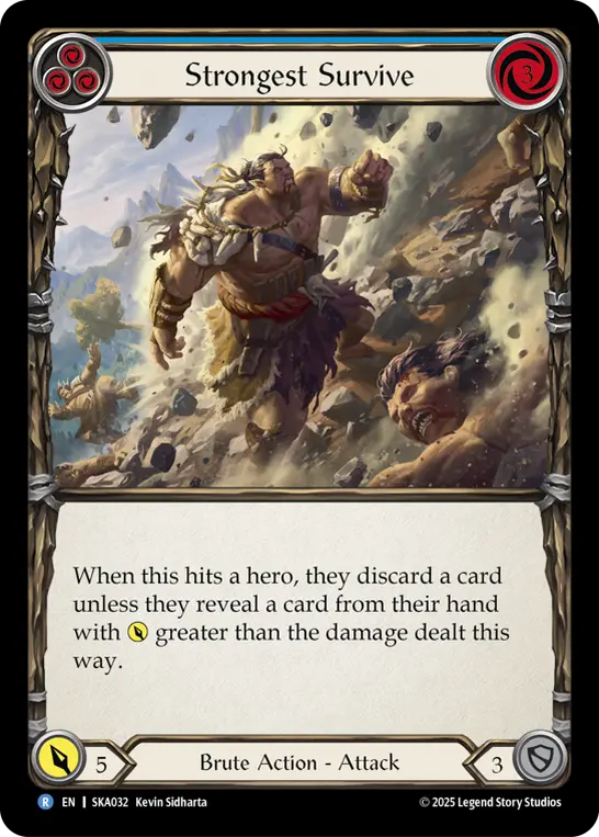 Strongest Survive (Blue) — Silver Age Chapter 1 Flesh and Blood card by Kevin Sidharta