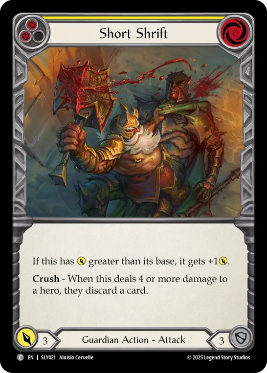 Short Shrift (Yellow) — Silver Age Chapter 3 Flesh and Blood card by Aluísio Cervelle