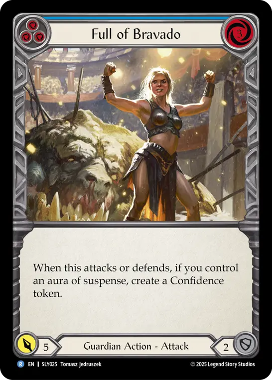 Full of Bravado (Blue) — Silver Age Chapter 3 Flesh and Blood card by Tomasz Jedruszek