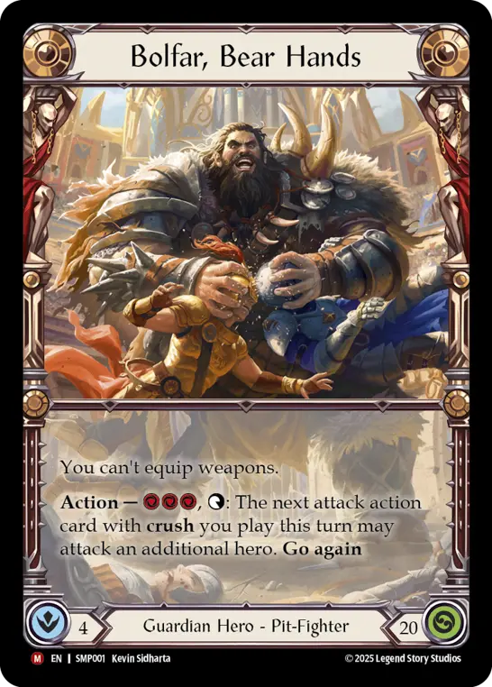Bolfar, Bear Hands — Smash Palace Flesh and Blood card by Kevin Sidharta