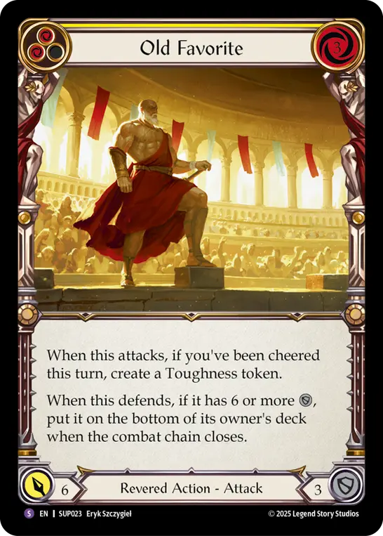 Old Favorite — Super Slam Flesh and Blood card by Eryk Szczygieł